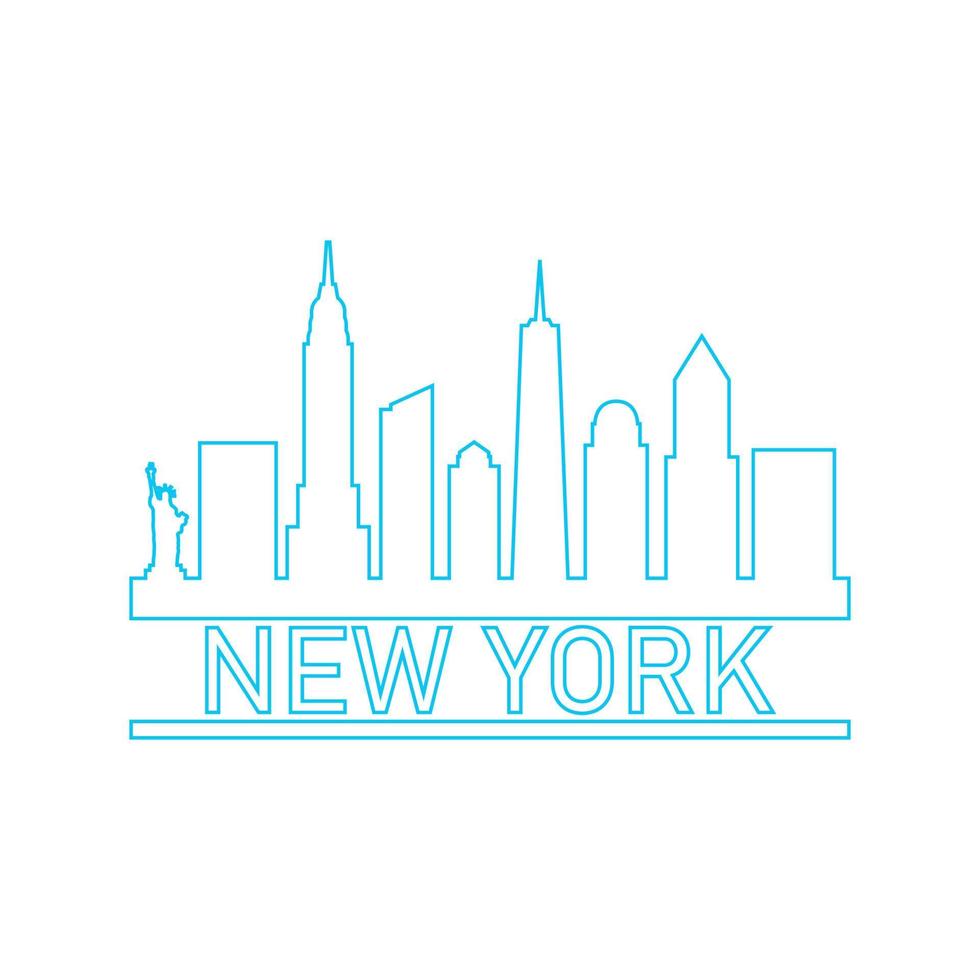 skyline de nova york ilustrado vetor