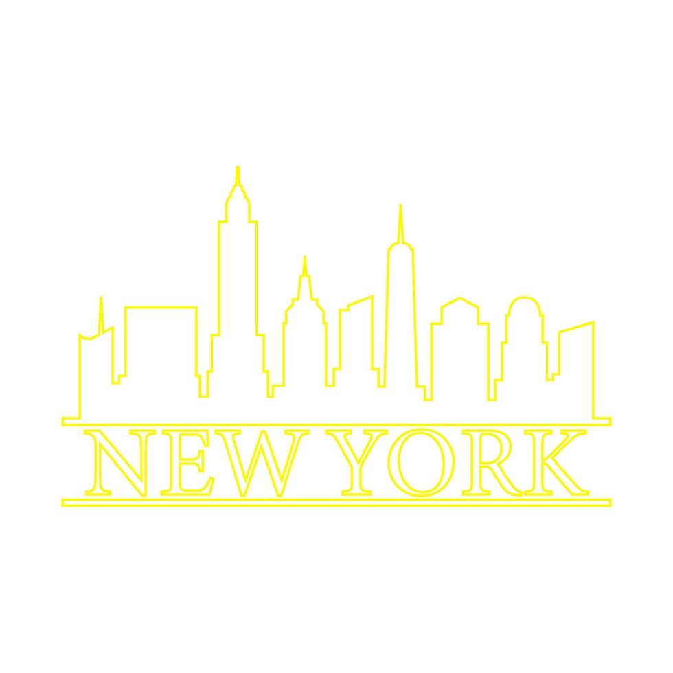 skyline de nova york ilustrado vetor