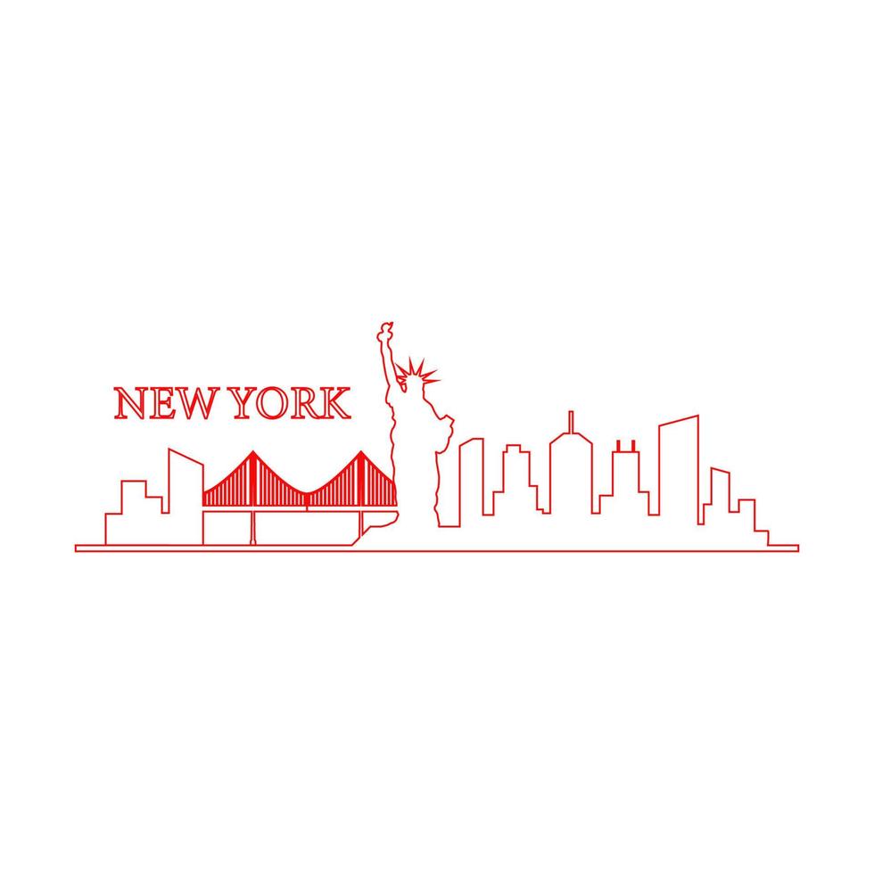 skyline de nova york ilustrado vetor