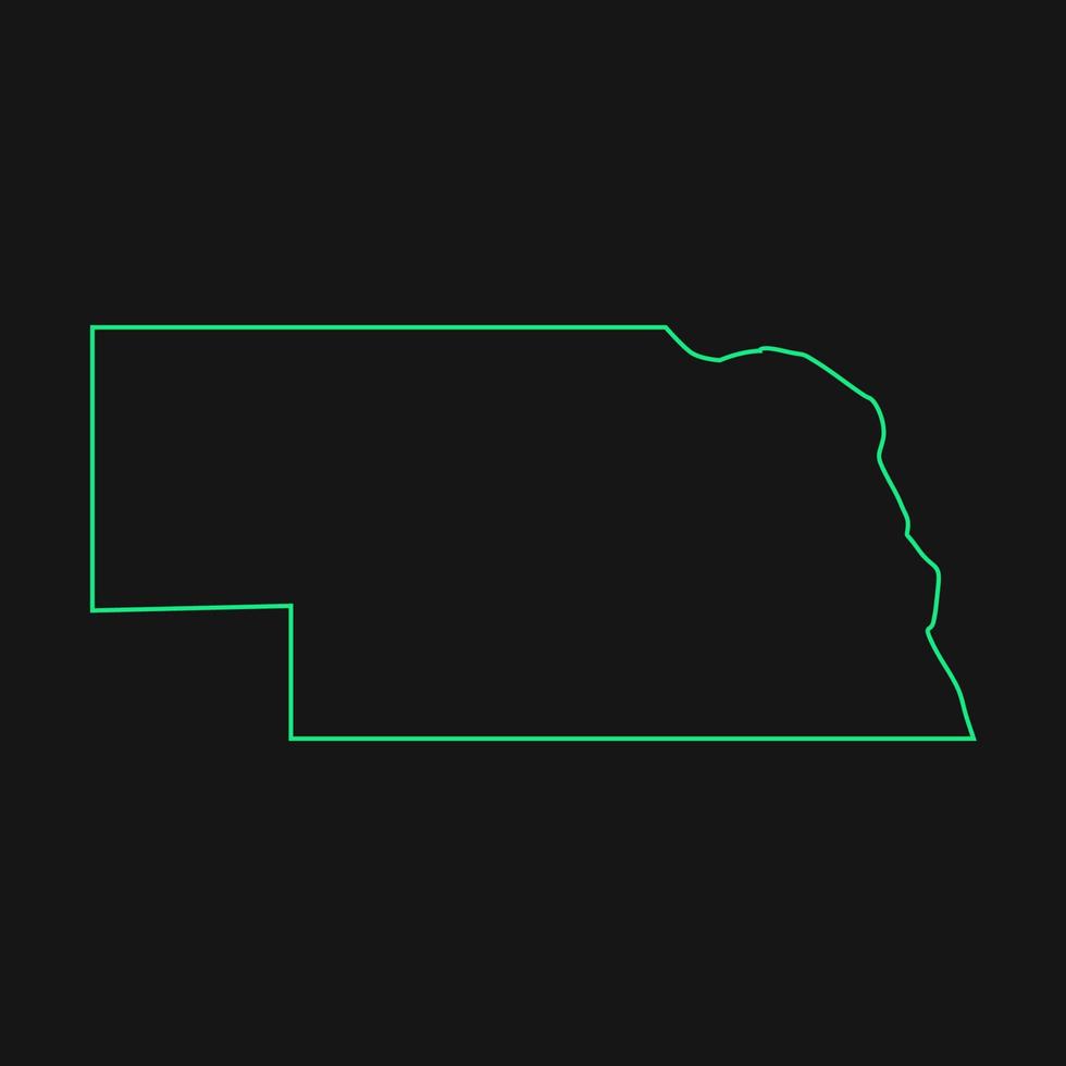 mapa ilustrado de nebraska vetor