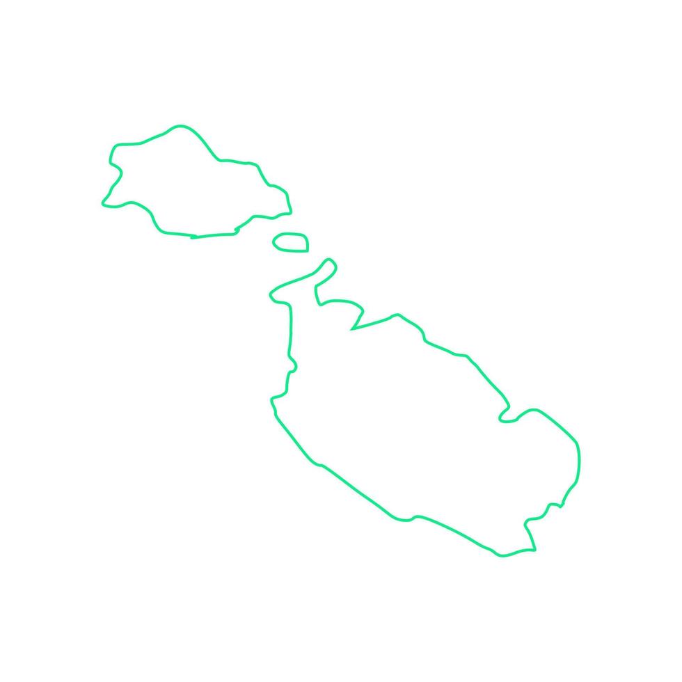 mapa de malta ilustrado vetor