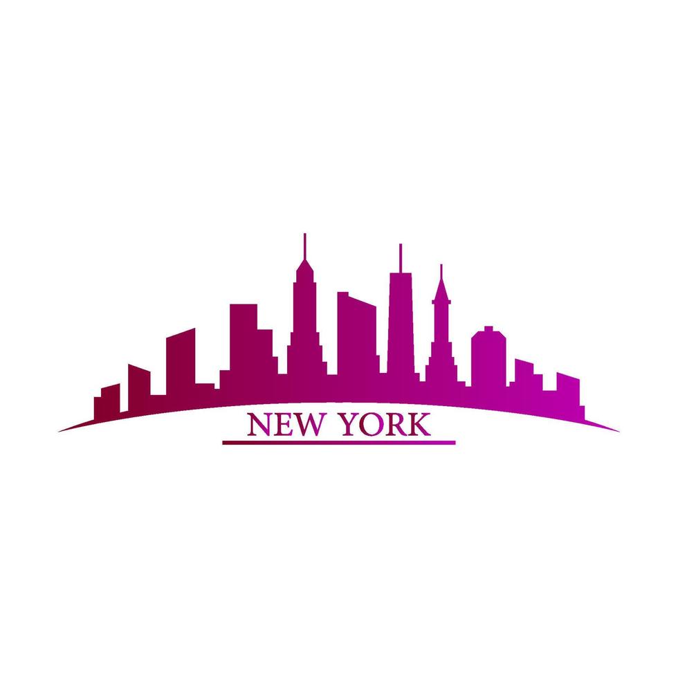 skyline de nova york ilustrado vetor