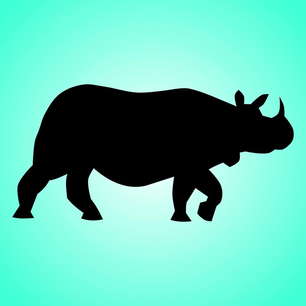 rinoceronte com design de silhueta. ilustração vetorial. vetor
