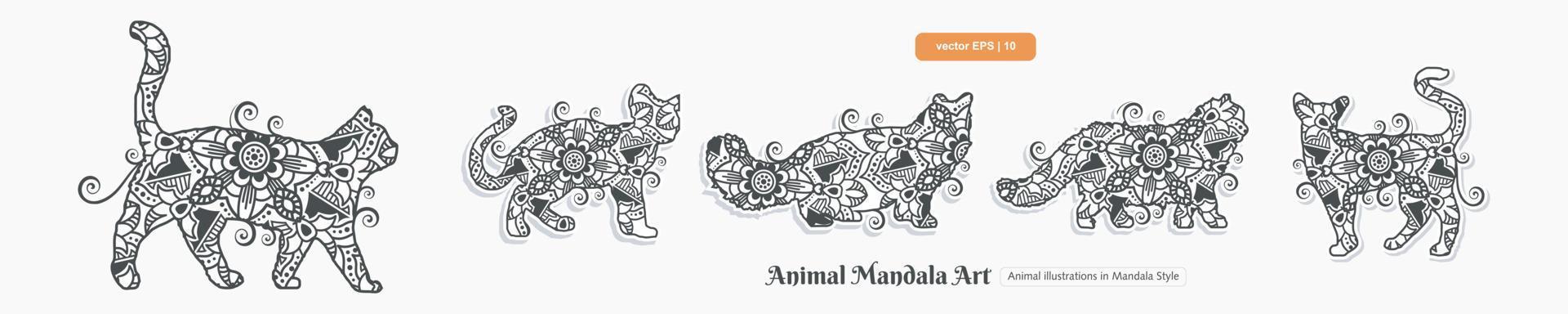 arte de mandala animal. elementos de estilo boho. vetor