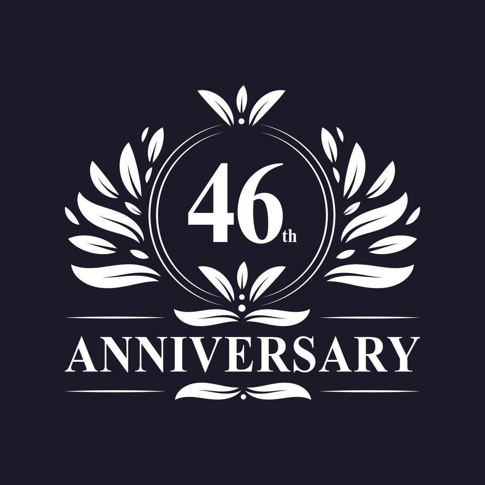 logotipo do 46º aniversário, design de aniversário de 46 anos. vetor