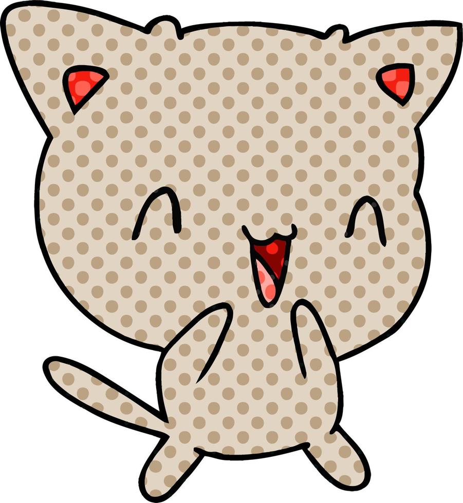 desenho de gato kawaii fofo vetor