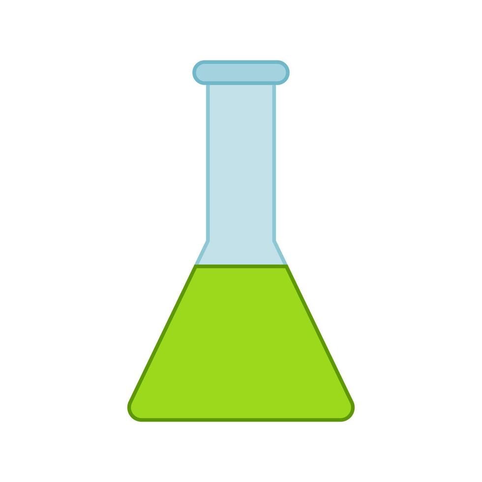 frasco de erlenmeyer isolado no fundo branco vetor