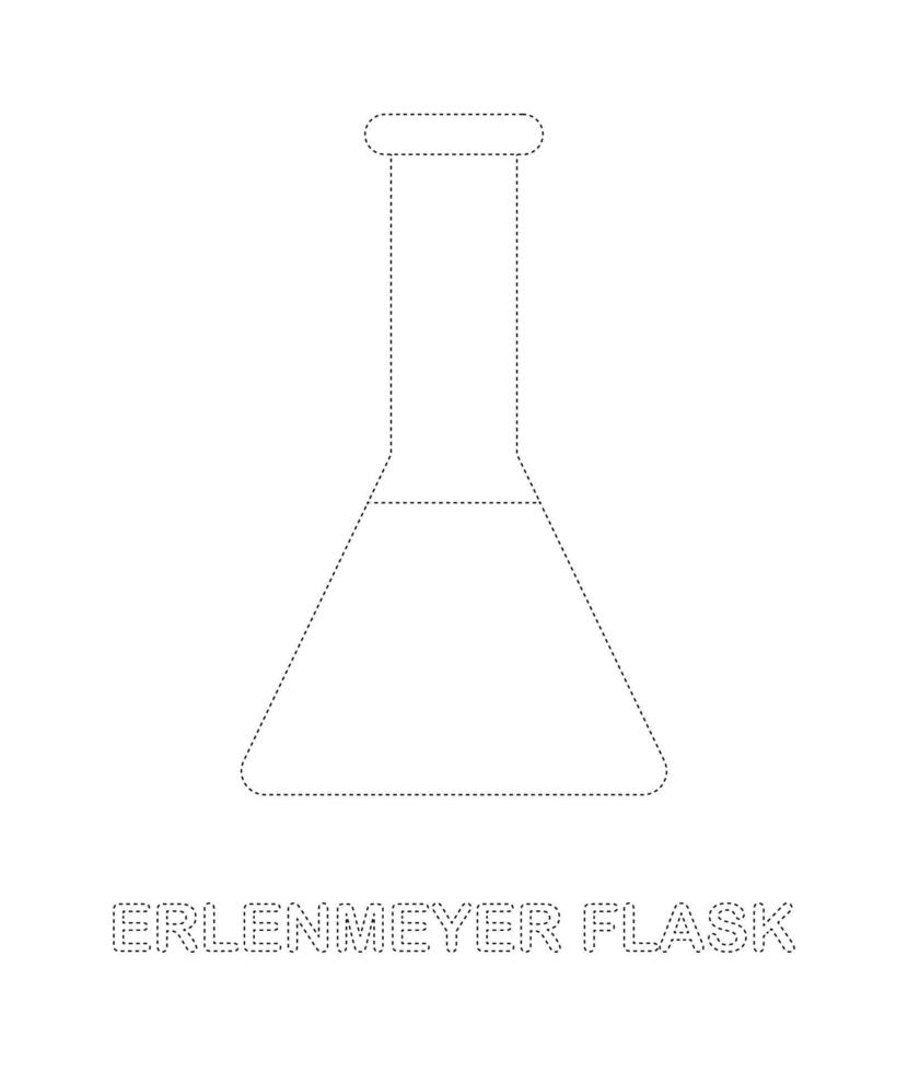 planilha de rastreamento de frasco erlenmeyer para crianças vetor