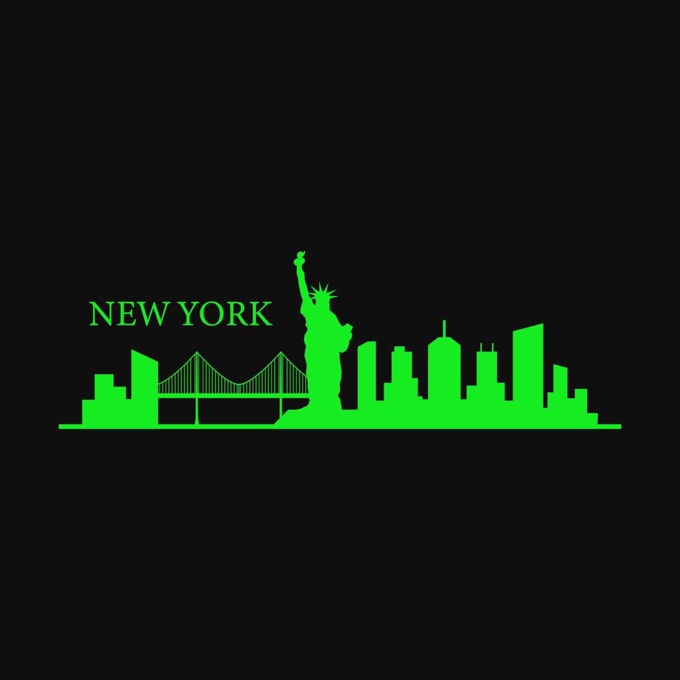 skyline de nova york ilustrado vetor