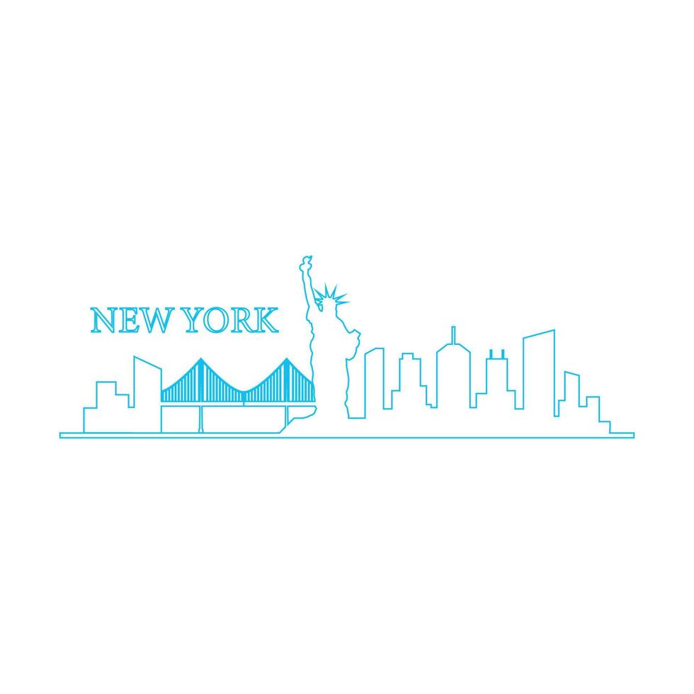 skyline de nova york ilustrado vetor