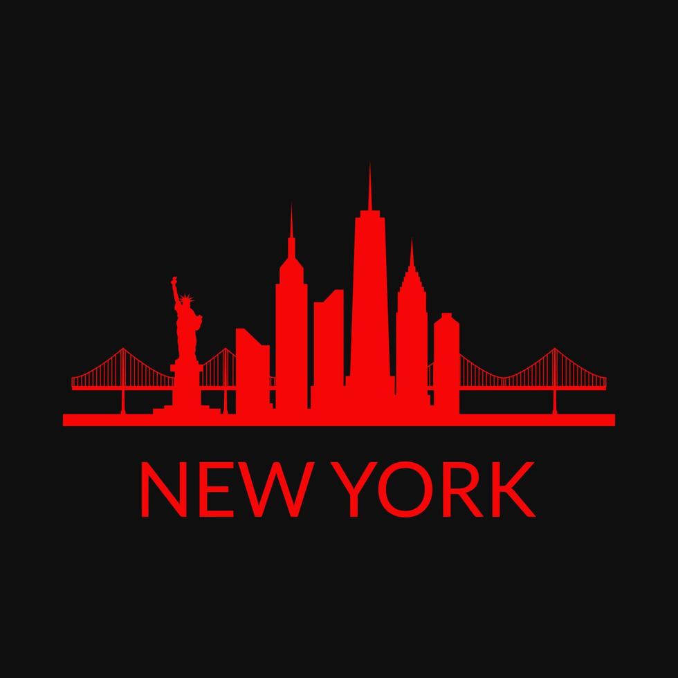 skyline de nova york ilustrado vetor