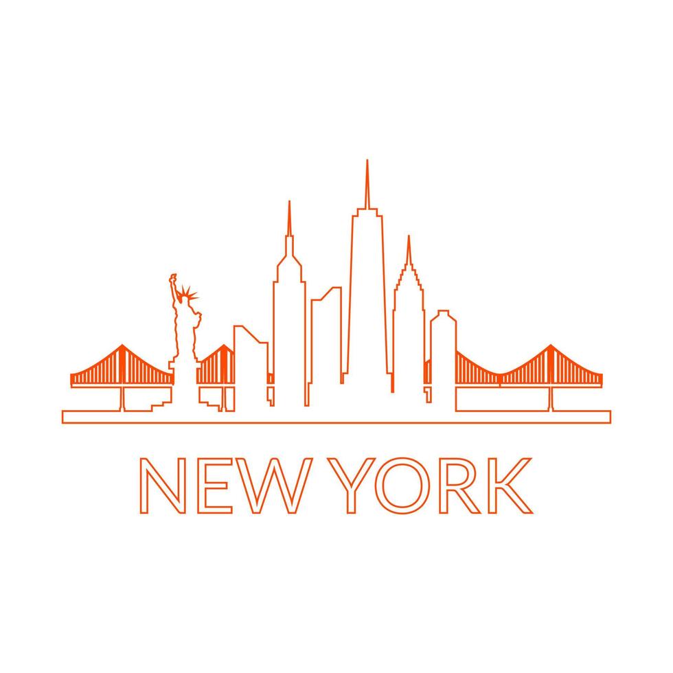 skyline de nova york ilustrado vetor