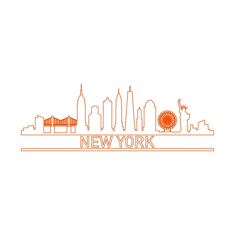 skyline de nova york ilustrado vetor