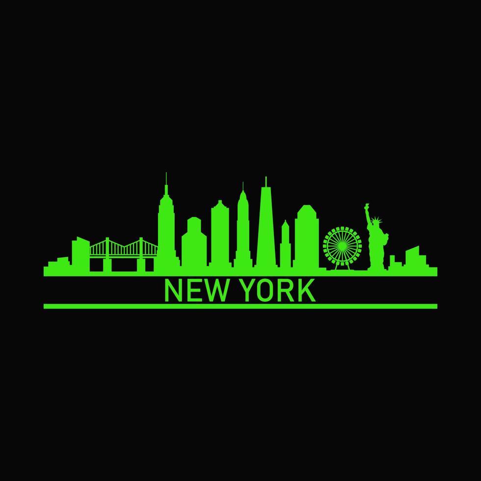 skyline de nova york ilustrado vetor