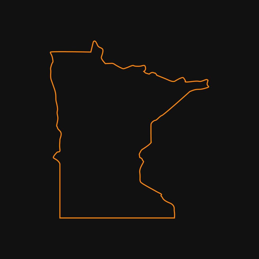 mapa de minnesota ilustrado vetor