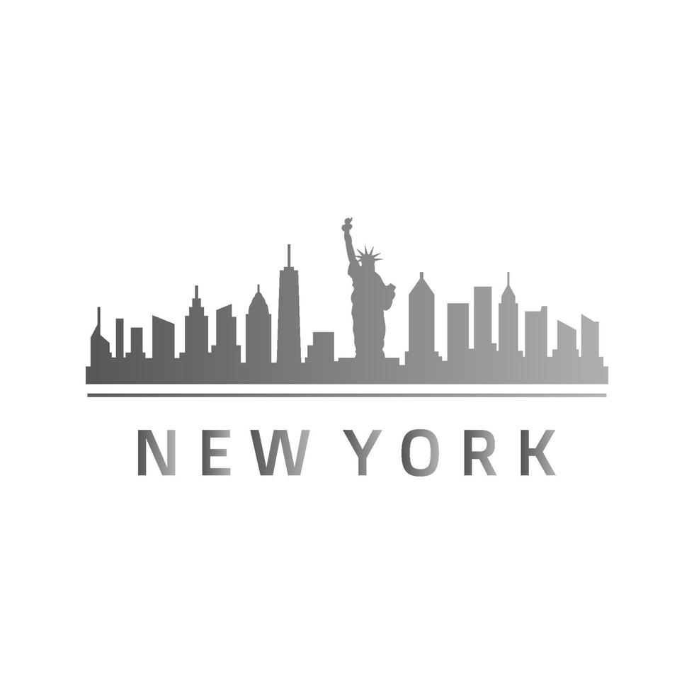 skyline de nova york ilustrado vetor