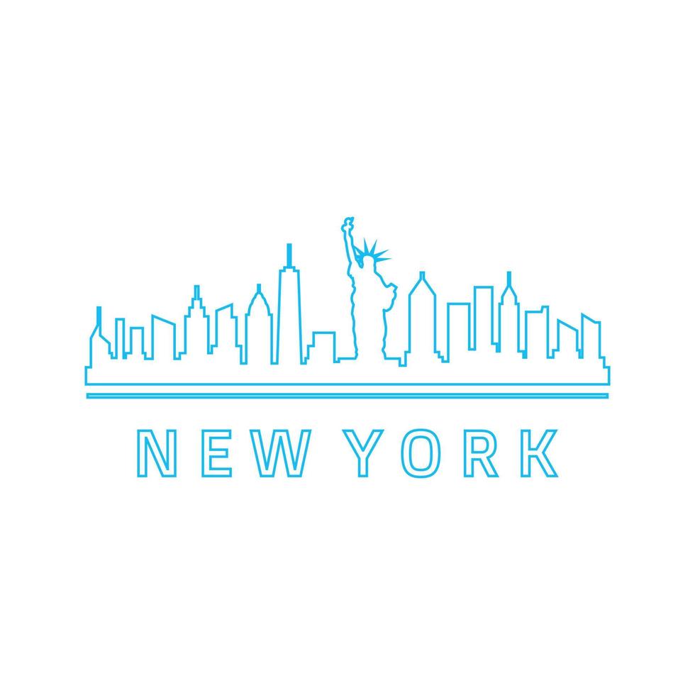 skyline de nova york ilustrado vetor