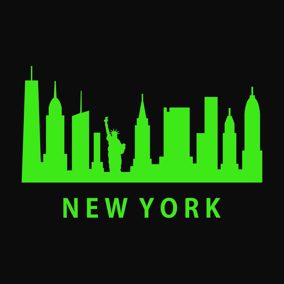 skyline de nova york ilustrado vetor