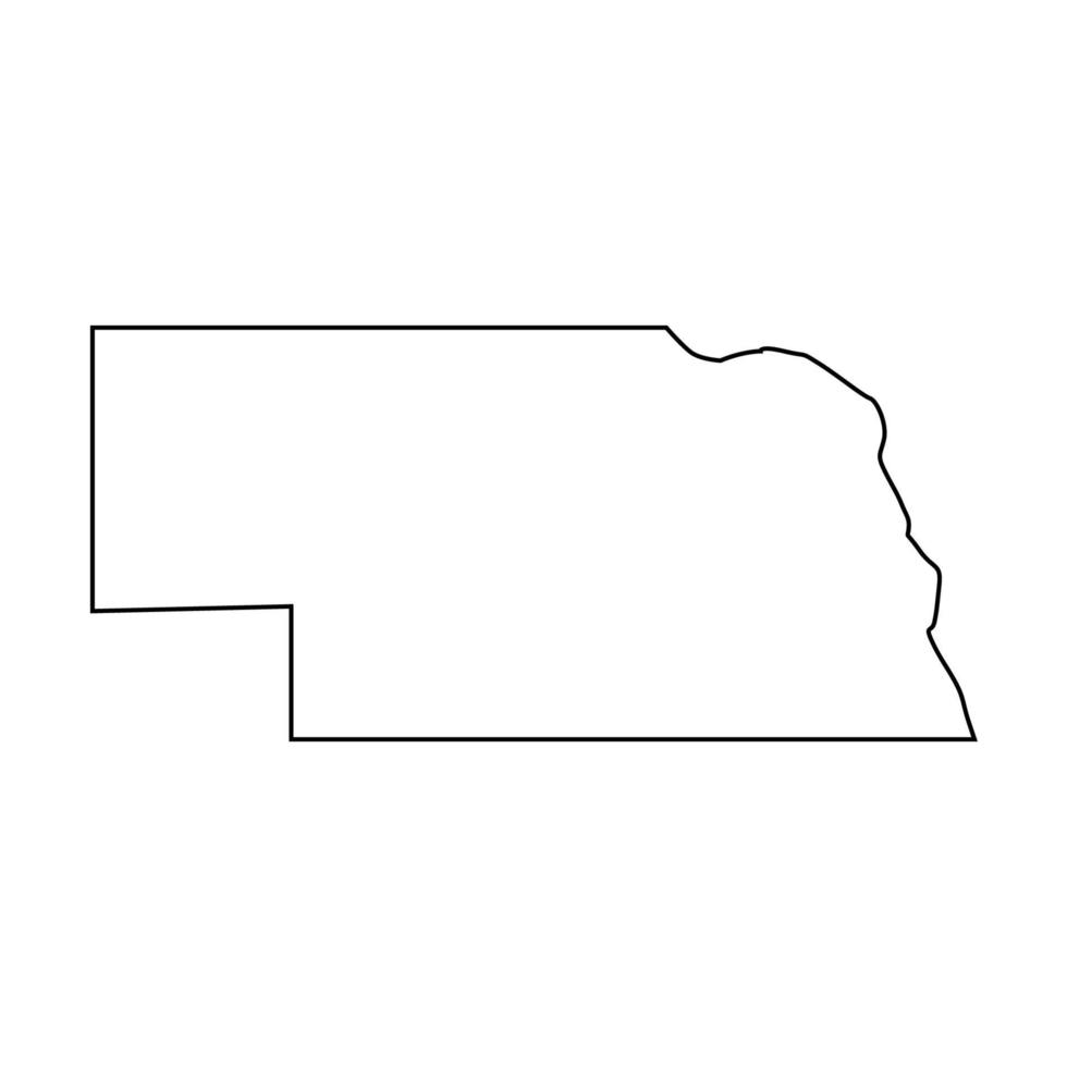 mapa ilustrado de nebraska vetor