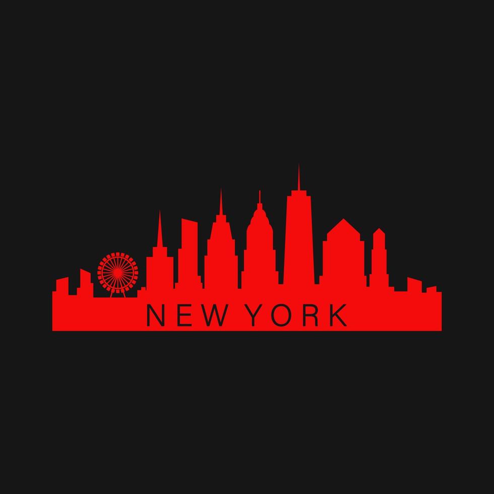 skyline de nova york ilustrado vetor