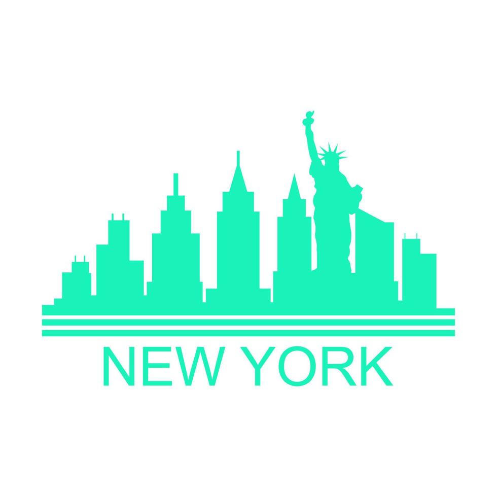 skyline de nova york ilustrado vetor