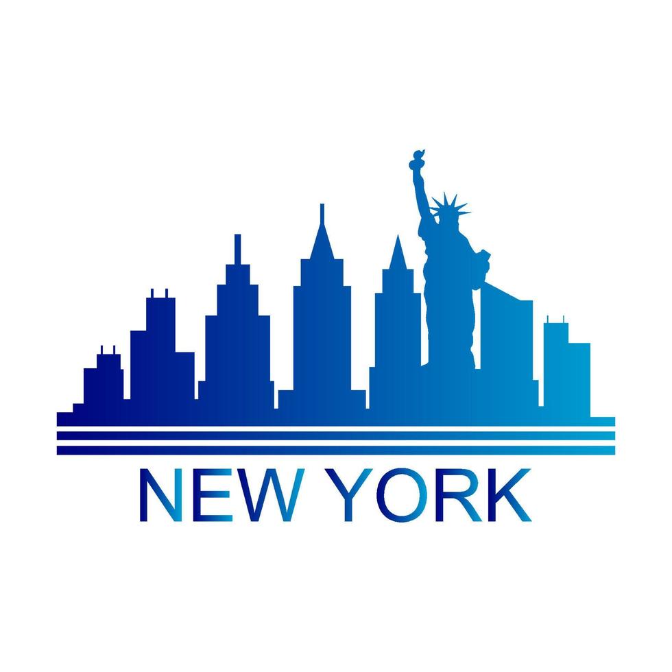 skyline de nova york ilustrado vetor