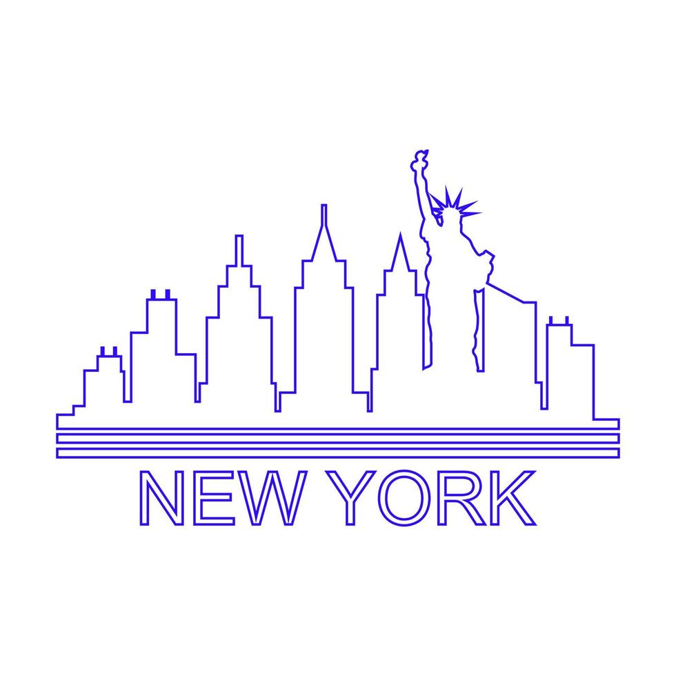 skyline de nova york ilustrado vetor