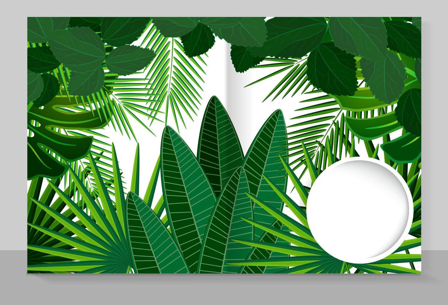 capa modelo de um caderno, folhas tropicais. vetor