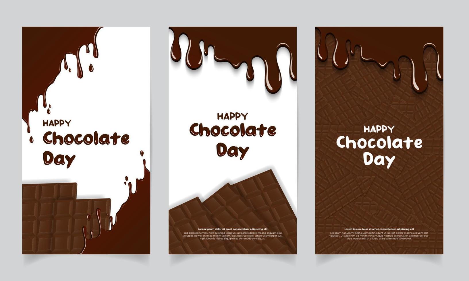 história do modelo de anúncios de banner de mídia social do dia do chocolate vetor