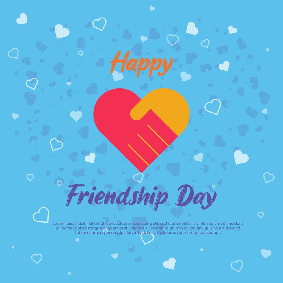 feliz dia da amizade ilustração com padrão de coração, adequado para design de cartão de saudação e plano de fundo. vetor