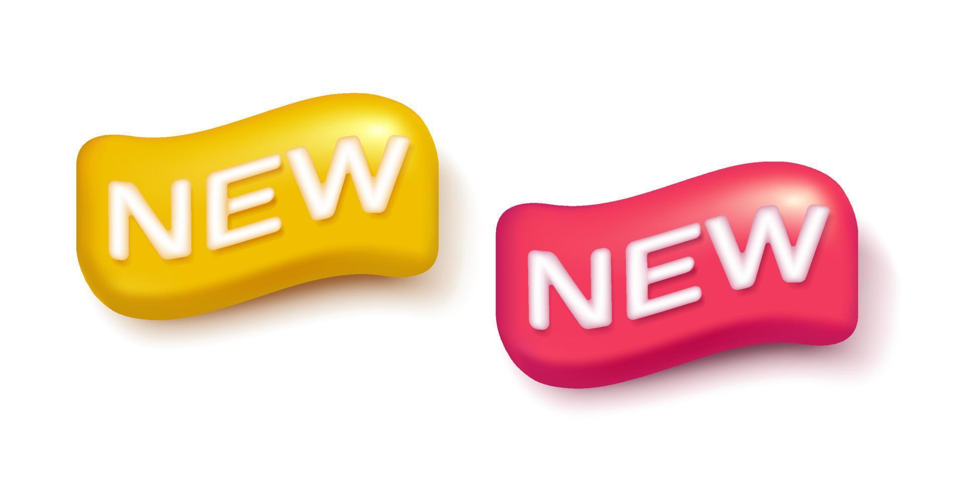 vetor definir ícones de novos rótulos 3d. novos banners em estilo realista.