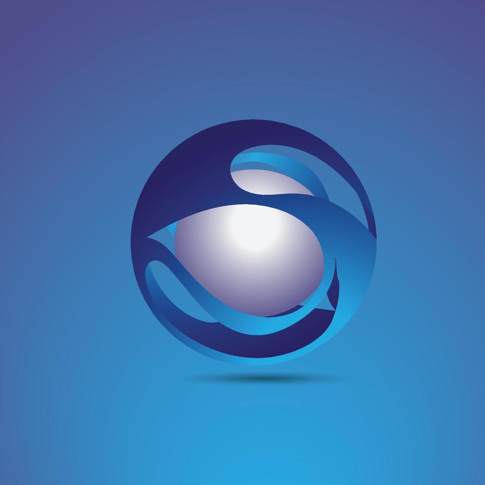 vetor de logotipo 3d terra azul cor