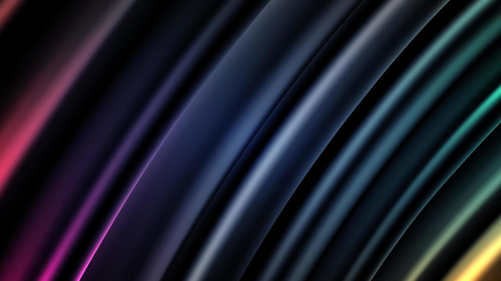 tecnologia moderna abstrata cores neon brilhantes iluminando o movimento fluido em fundo escuro vetor