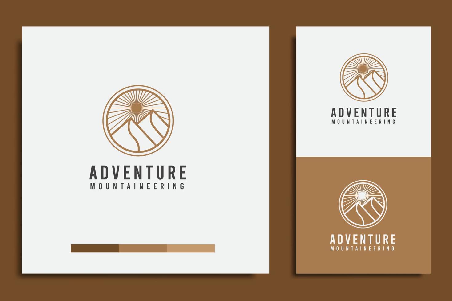 modelo de design de logotipo, com ícone simples de aventura na montanha vetor