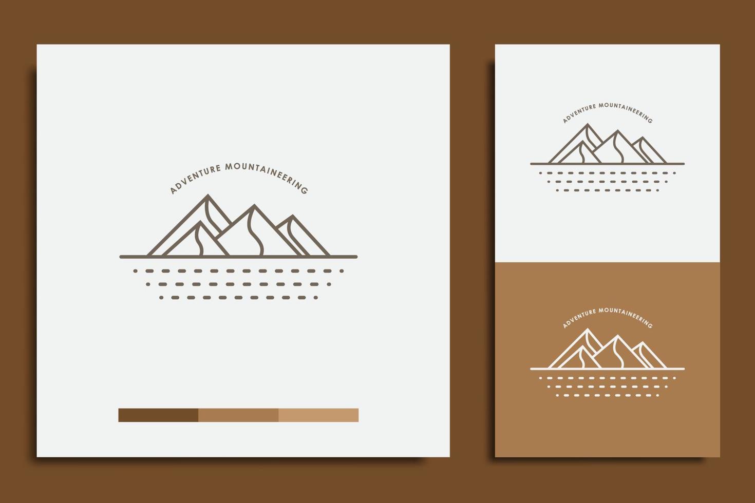 modelo de design de logotipo, com ícone simples de aventura na montanha vetor