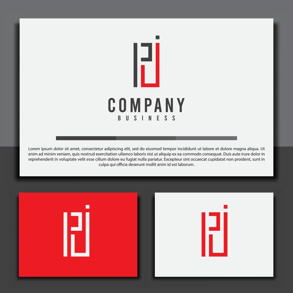 modelo de design de logotipo, com uma combinação de letras p e j ícones geométricos, perfeito para sua marca comercial vetor