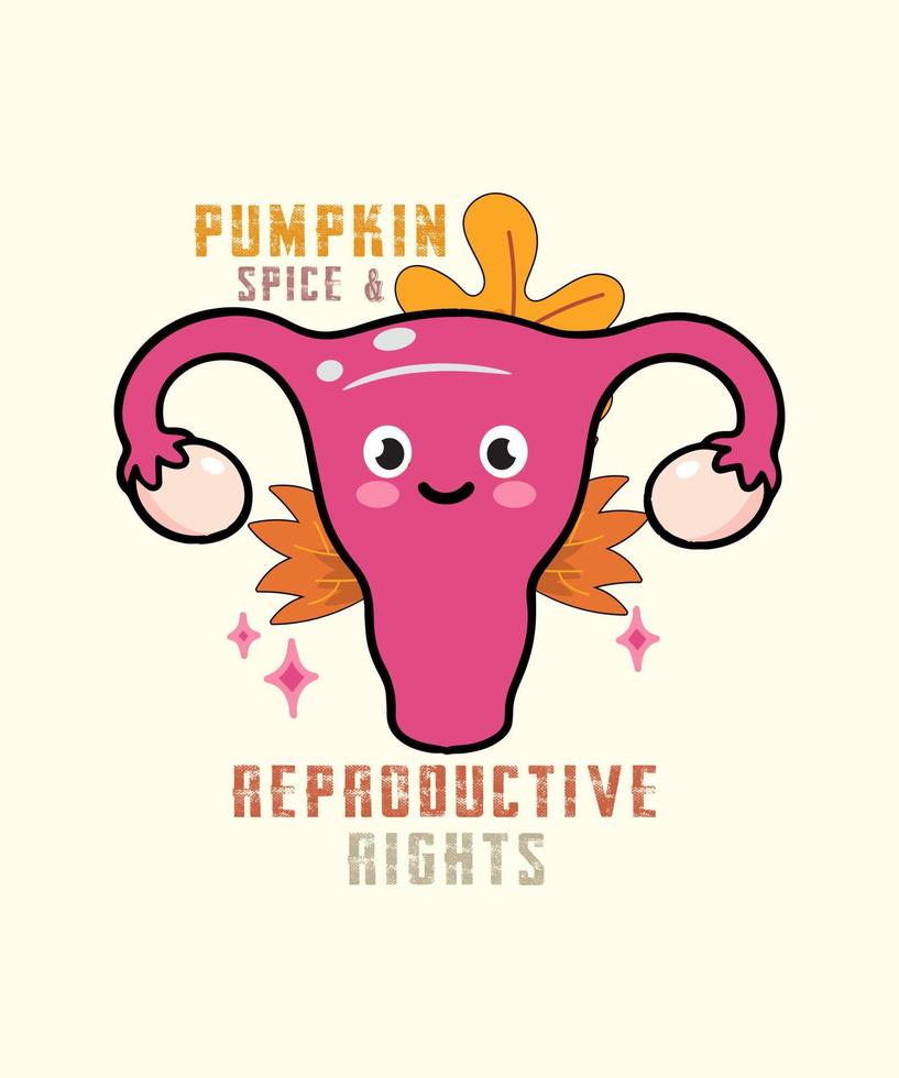 camiseta de direitos reprodutivos de abóbora com especiarias pro escolha direitos feministas vetor