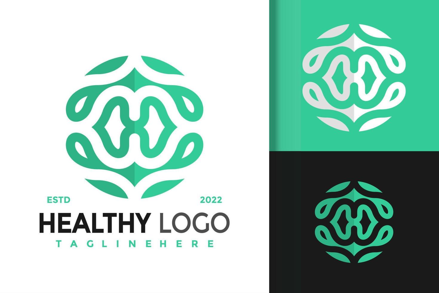 modelo de vetor de design de logotipo moderno de natureza saudável letra h