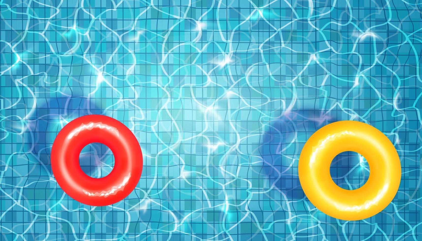 piscina com água azul e círculos. vetor