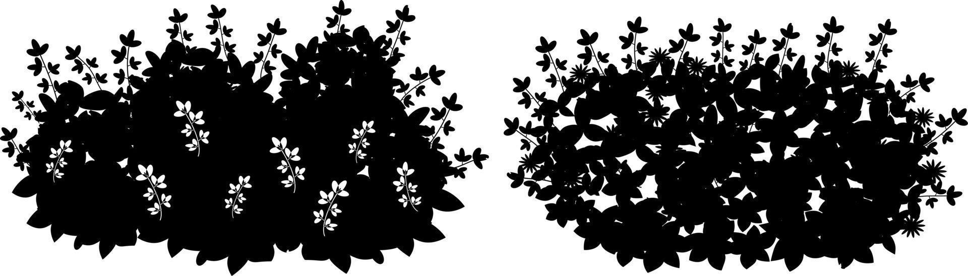 desenho vetorial monocromático de arbustos. vetor