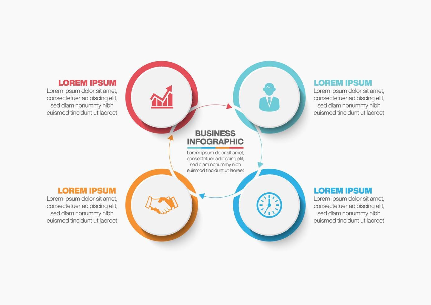 apresentação modelo de infográfico de círculo de negócios vetor