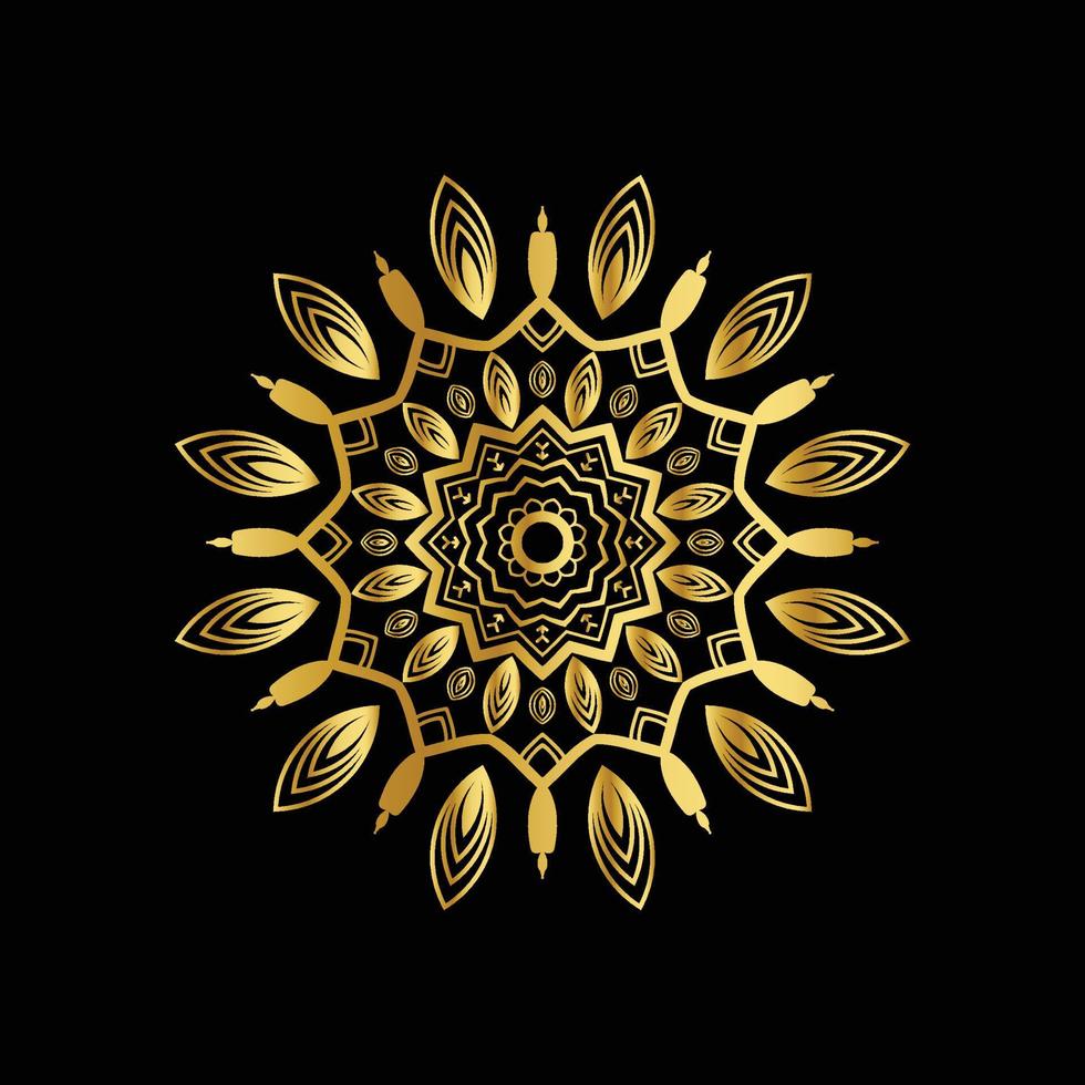 design de mandala de padrão dourado design de fundo de mandala ornamental de luxo na cor dourada vetor