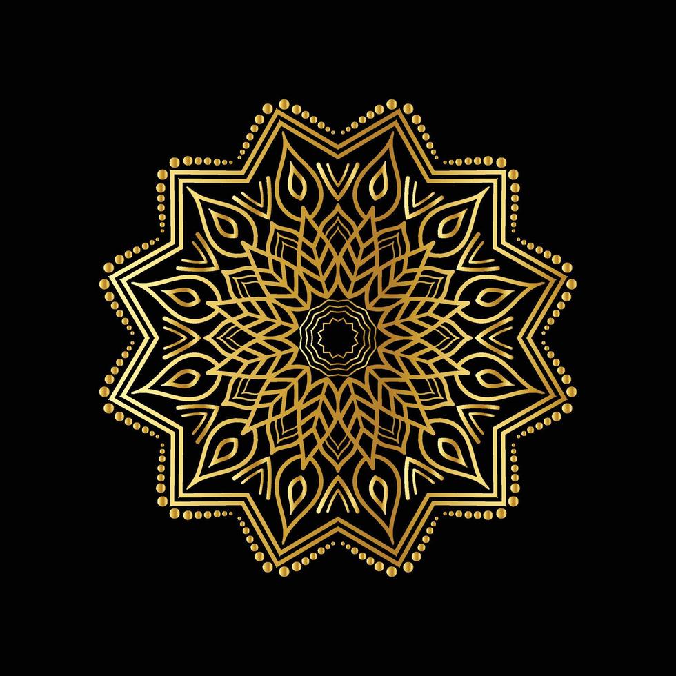 design de mandala de padrão dourado design de fundo de mandala ornamental de luxo na cor dourada vetor