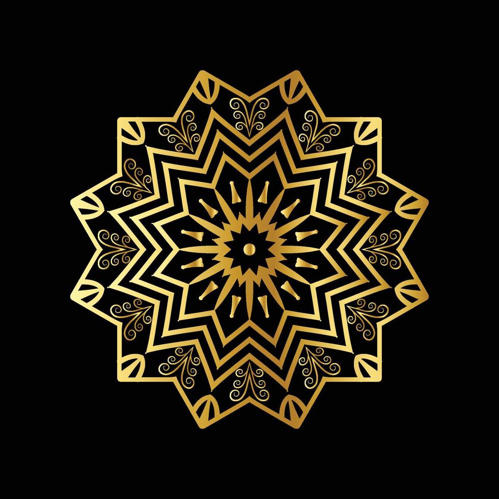 design de mandala de padrão dourado design de fundo de mandala ornamental de luxo na cor dourada vetor
