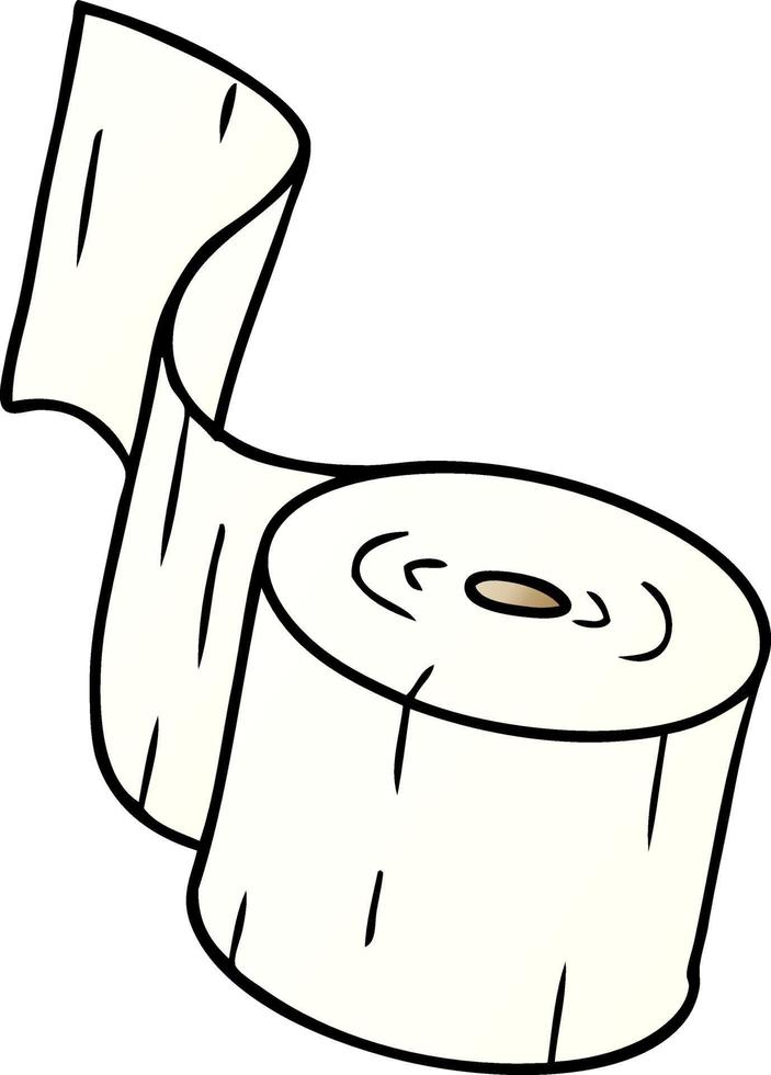 doodle de desenho animado gradiente de um rolo de papel higiênico vetor