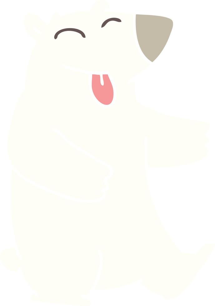 urso polar de desenho animado peculiar desenhado à mão vetor
