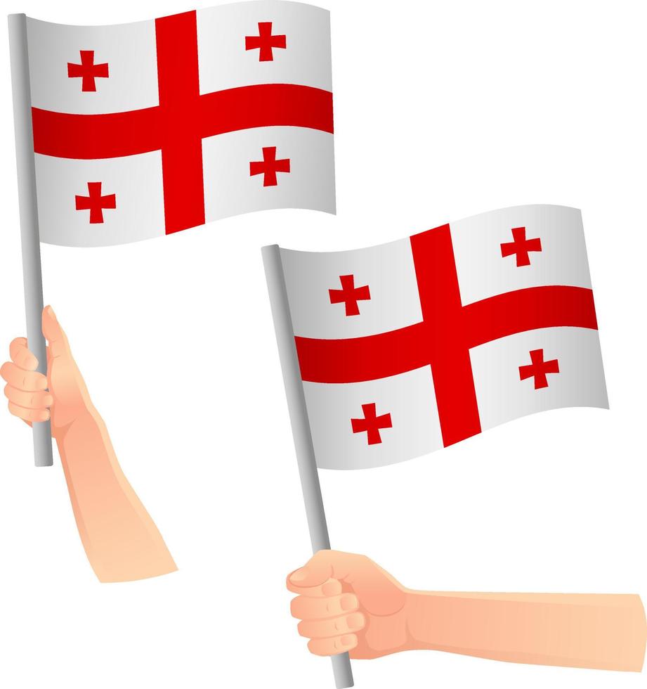bandeira da geórgia no ícone de mão vetor