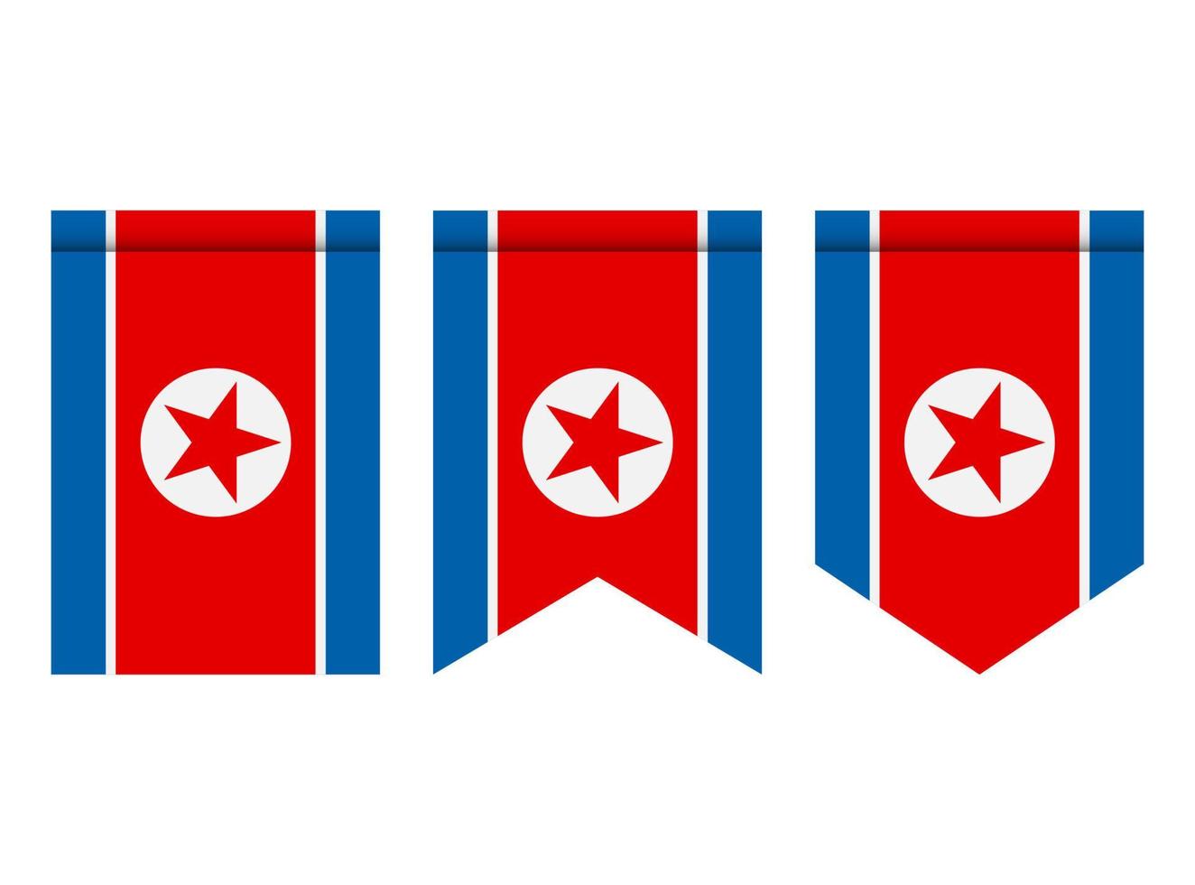 bandeira da coreia do norte ou galhardete isolado no fundo branco. ícone de bandeira de galhardete. vetor