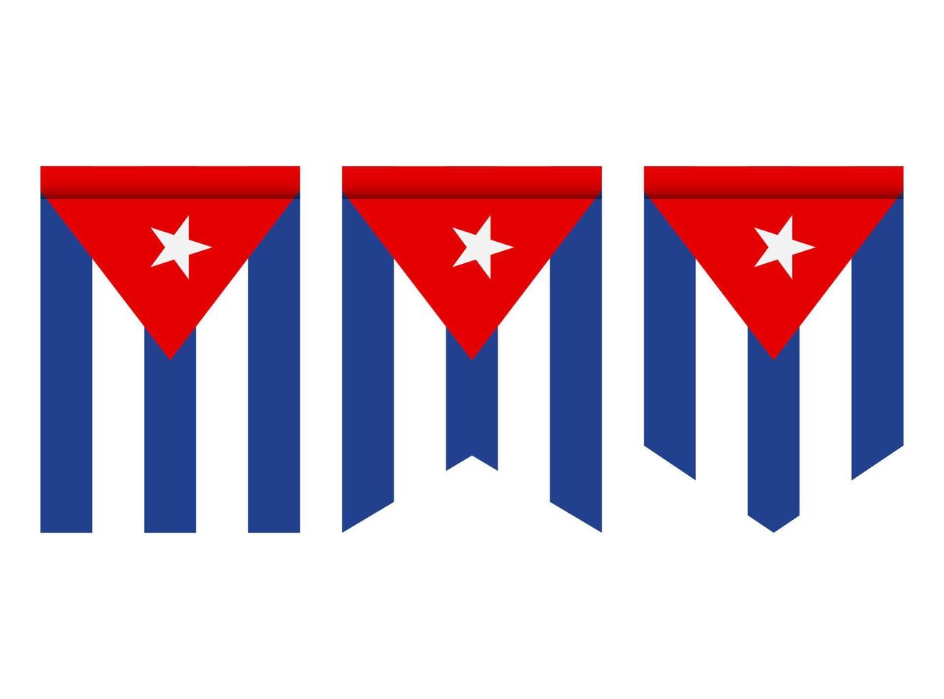 bandeira de cuba ou galhardete isolado no fundo branco. ícone de bandeira de galhardete. vetor