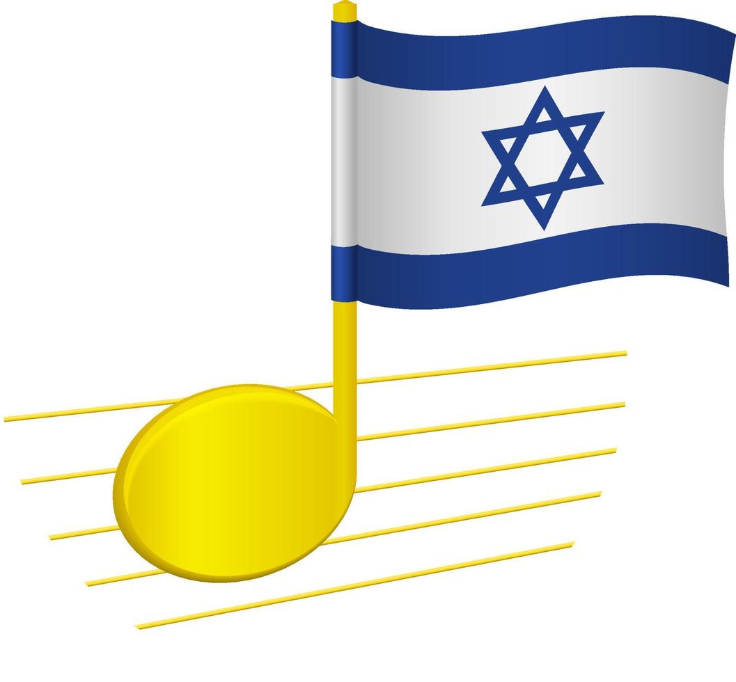 bandeira de israel e nota musical vetor
